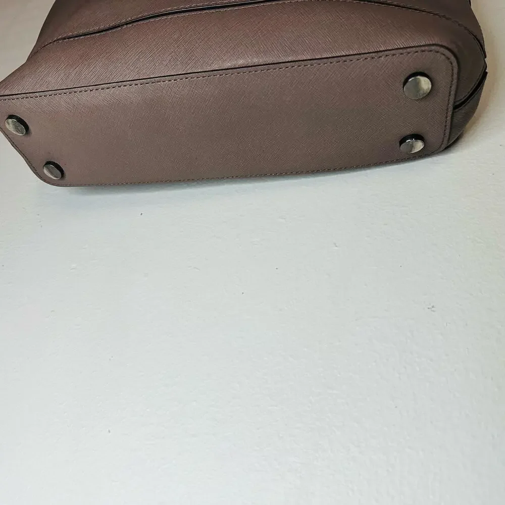 MICHAEL KORS Grey Square Frame Side Front Zip Up Metal Shoulder Straps Hand Bag - Picture 5 of 13